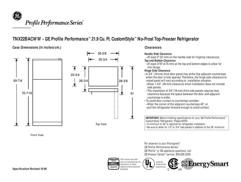 GE GE Profile Performance CustomStyle... User manual