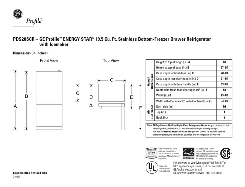 GE GE Profile Energy Star PDS20SCR User manual