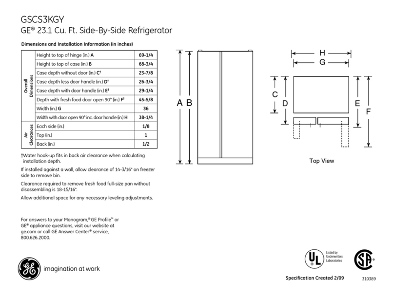 GE GSCS3KGYSS Manual