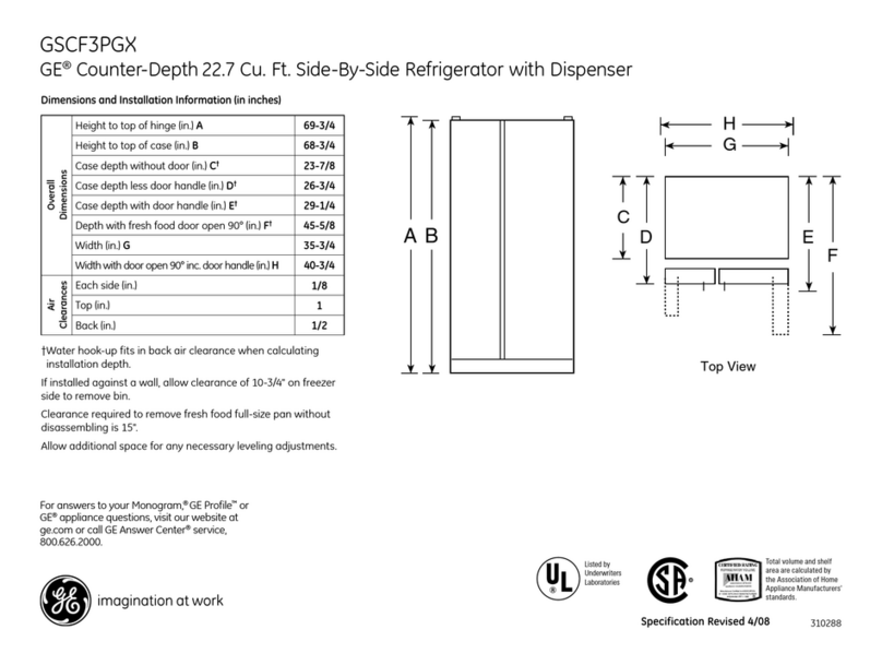 GE Profile GSCF3PGX Manual