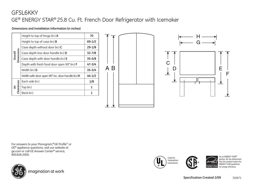 GE GFSL6KKY Manual