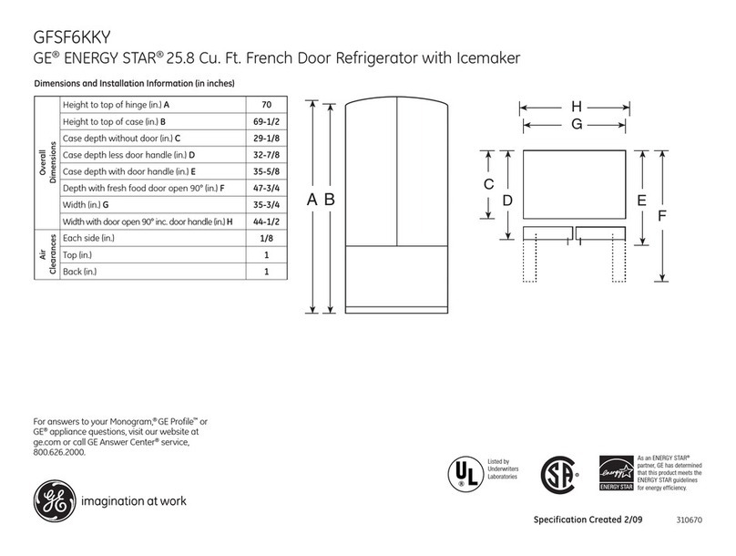 GE GFSF6KKY Manual