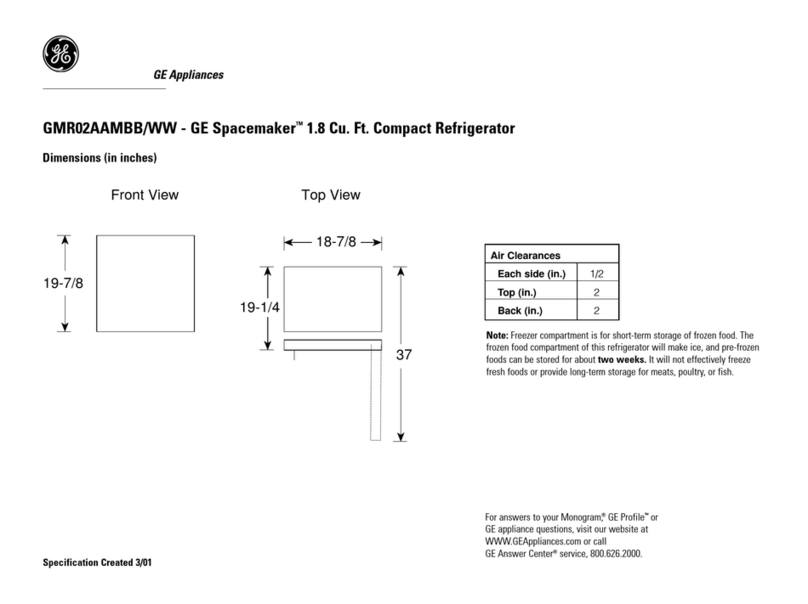 GE GE Spacemaker GMR02AAMBB User manual