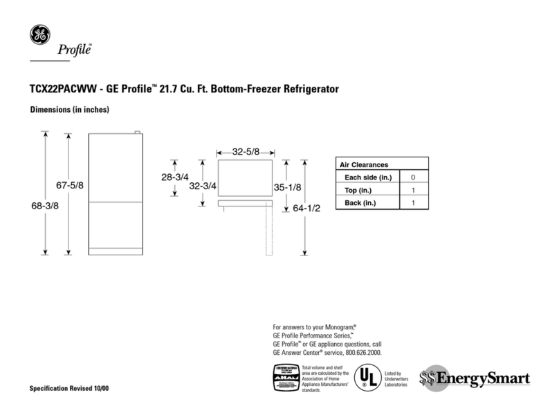 GE GE Profile TCX22PACAA User manual