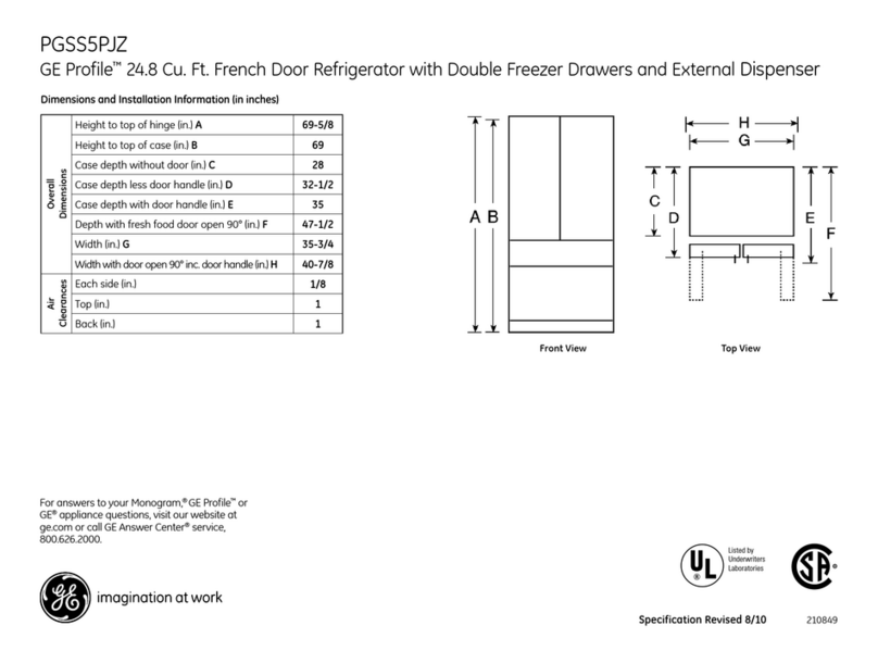 GE Profile PGSS5PJZSS Manual