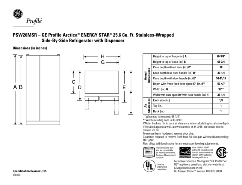 GE GE Profile Arctica CustomStyle PSW26PSRSS User instructions GE GE Profile Arctica CustomStyle PSW26PSRSS User instructions