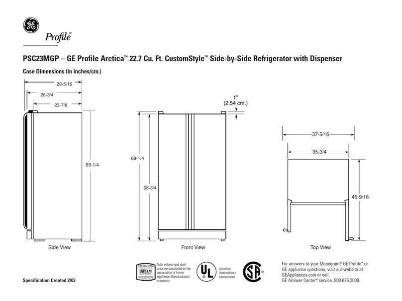 GE GE Profile Arctica PSC23MGP User instructions GE GE Profile Arctica PSC23MGP User instructions