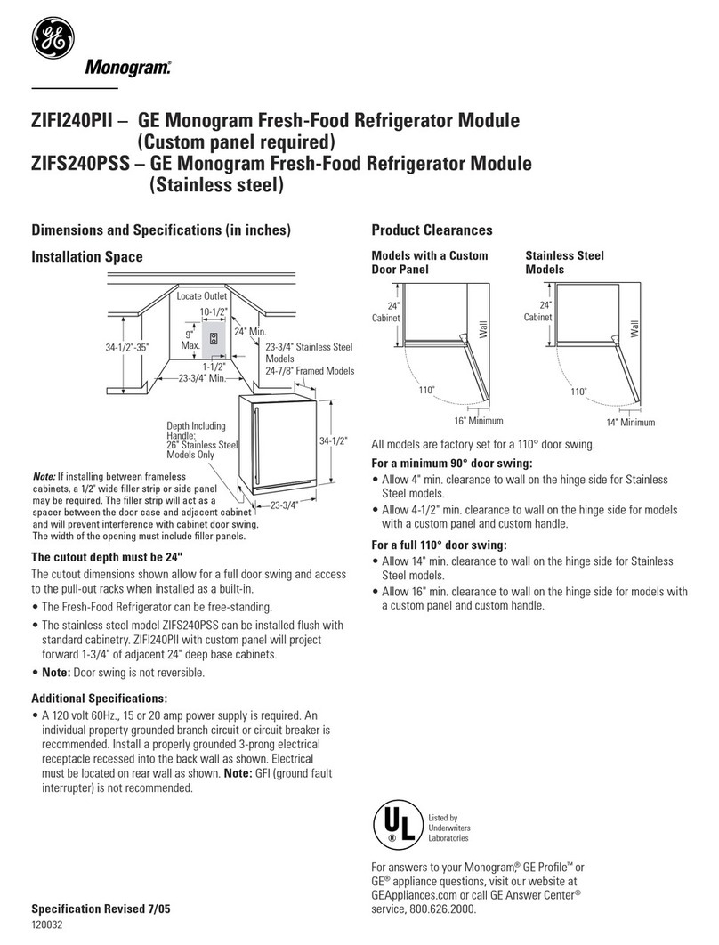 GE Monogram ZIFI240PII User instructions