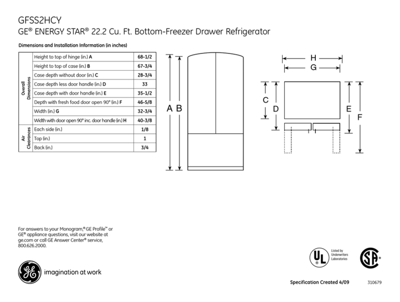 GE GE Enegy Star GFSS2HCY Manual