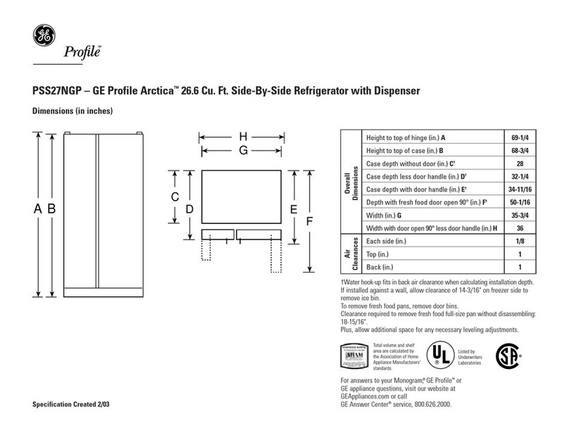 GE Profile Arctica PSS27NGP User instructions