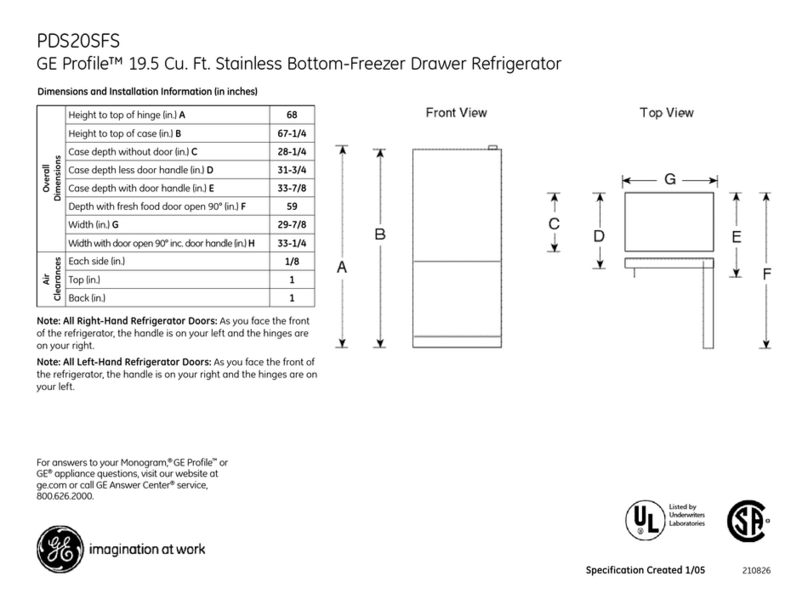 GE Profile PDS20SFSLSS Manual