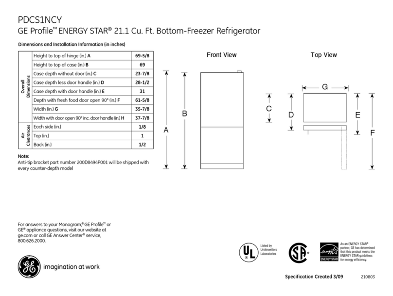 GE PDCS1NCY - Profile: 21.1 cu. Ft.... User manual GE PDCS1NCY - Profile: 21.1 cu. Ft.... User manual