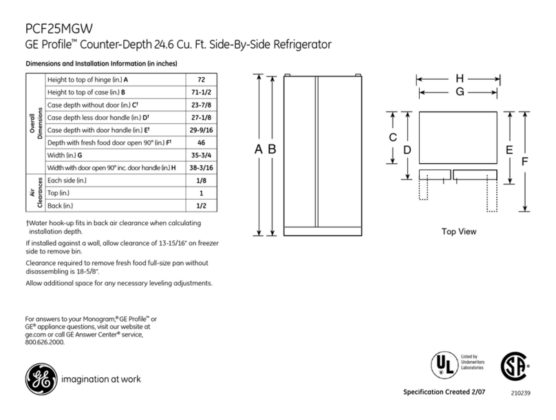 GE Profile PCF25MGW User manual