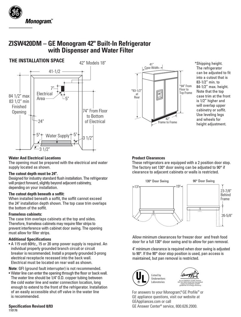 GE MONOGRAM ZISW420DM Service manual