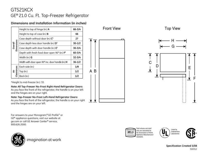 GE GTS21KCX User manual GE GTS21KCX User manual