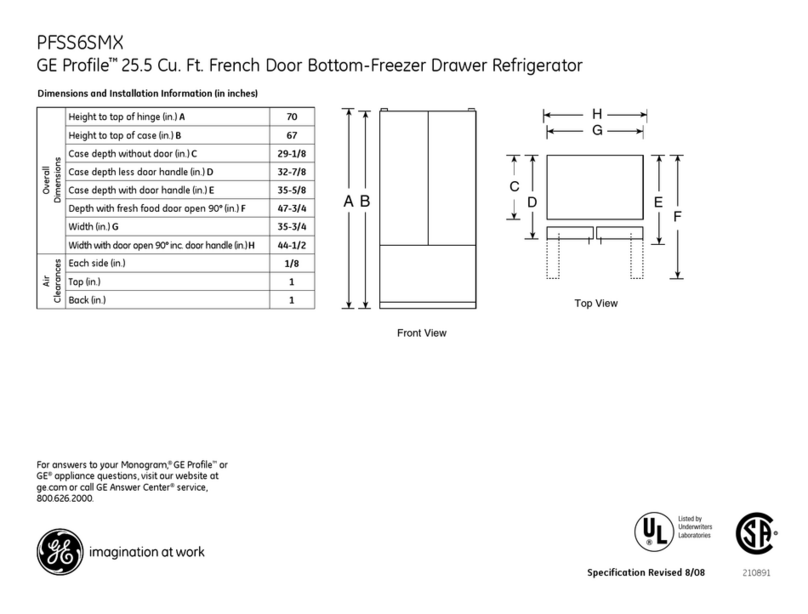 GE PFSS6SMX - Profile: 25.8 cu. Ft.... Manual