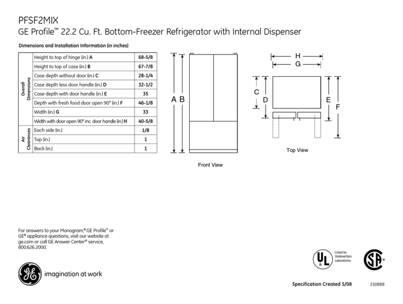 GE Profile PFSF2MIX Manual