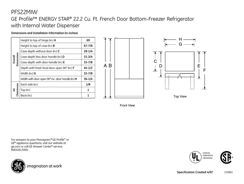 GE Profile PFS22MIW Manual