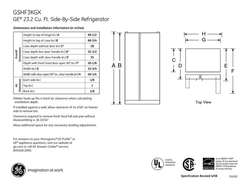 GE GSHF3KGX Manual
