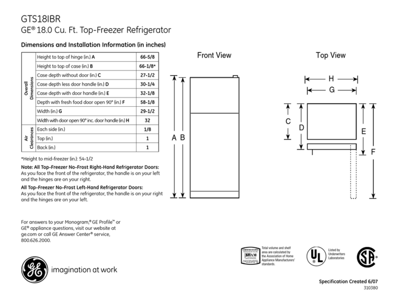 GE GTS18IBR User manual