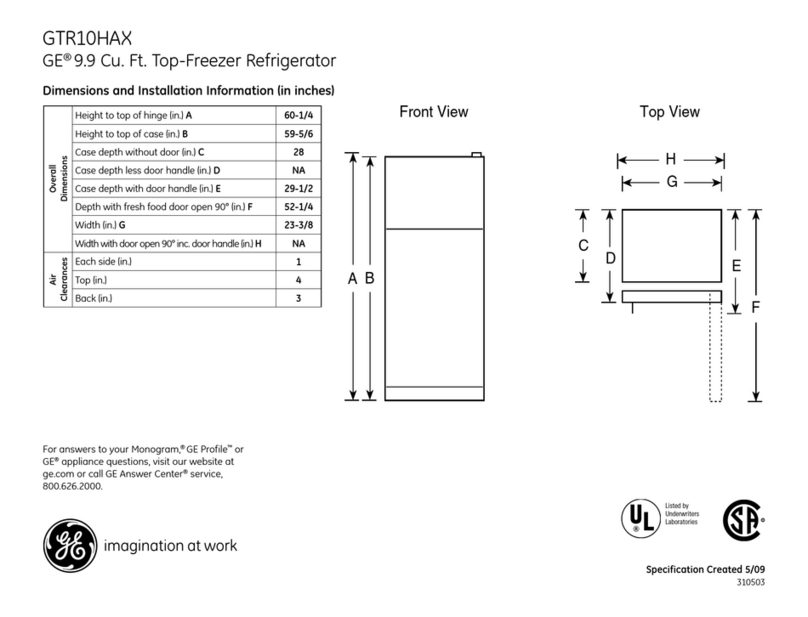 GE GTR10HAXRWW User manual