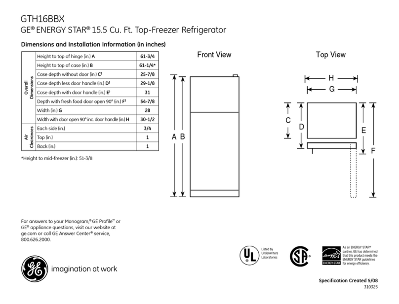 GE GTH16BBX User manual