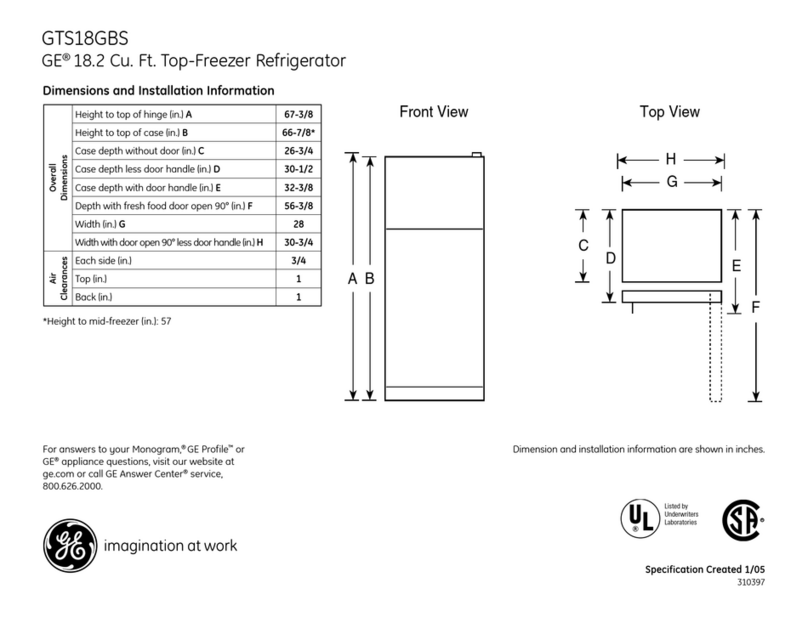 GE GTS18GBS User manual