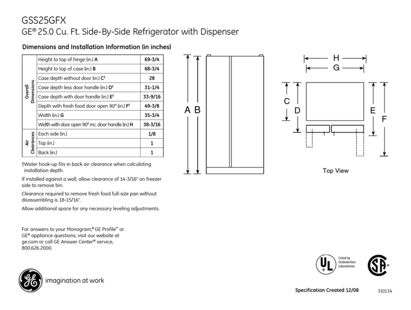 GE GSS25GFX User manual