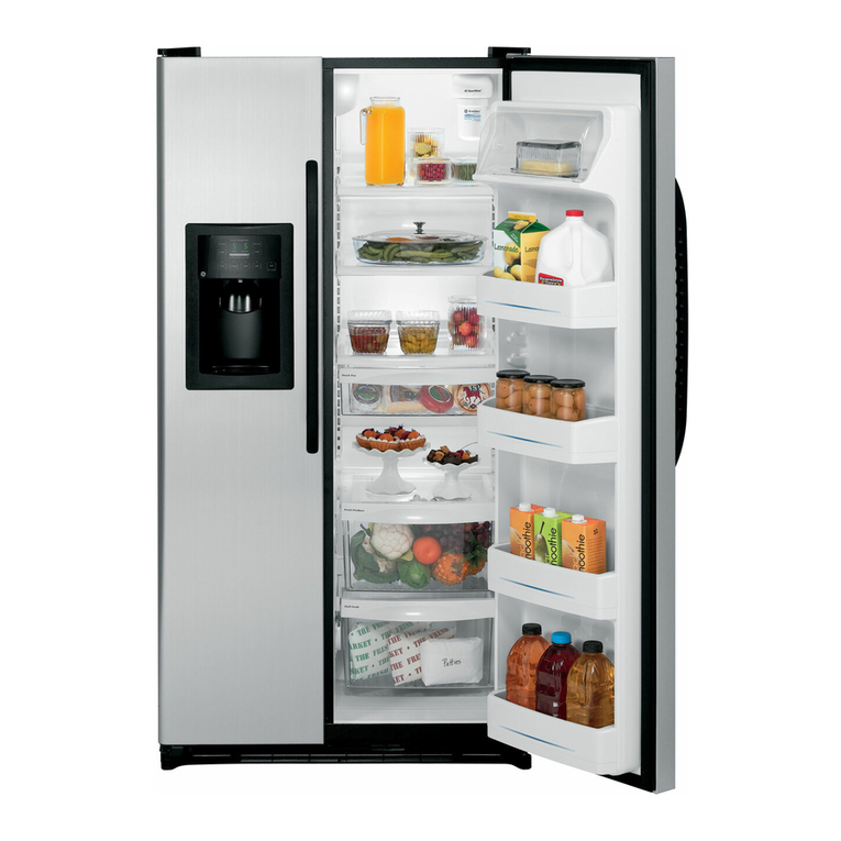 GE GSL25JFXLB - 25" CF Refrigerator CLNSTEEL BLK... User manual