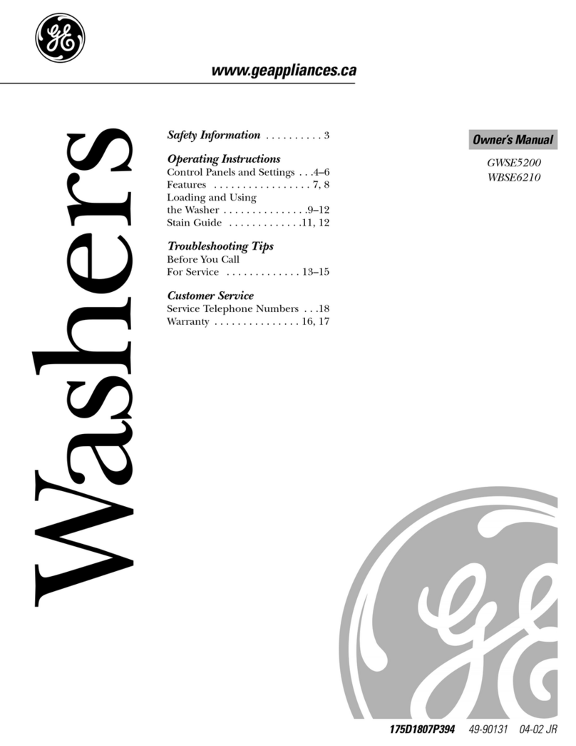 GE GWSE5200 User manual