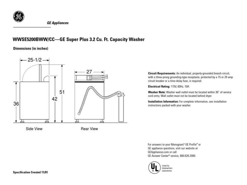 GE WWSE5200BCC User manual
