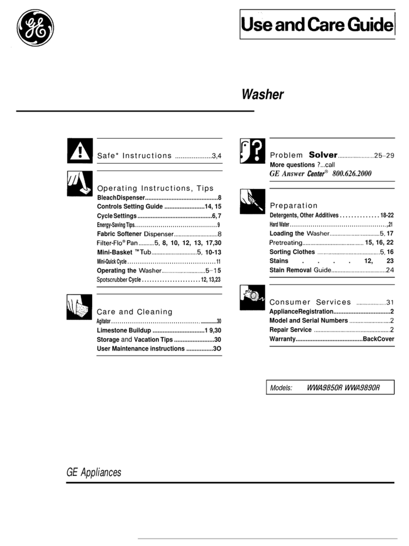 GE WWA9850R User manual