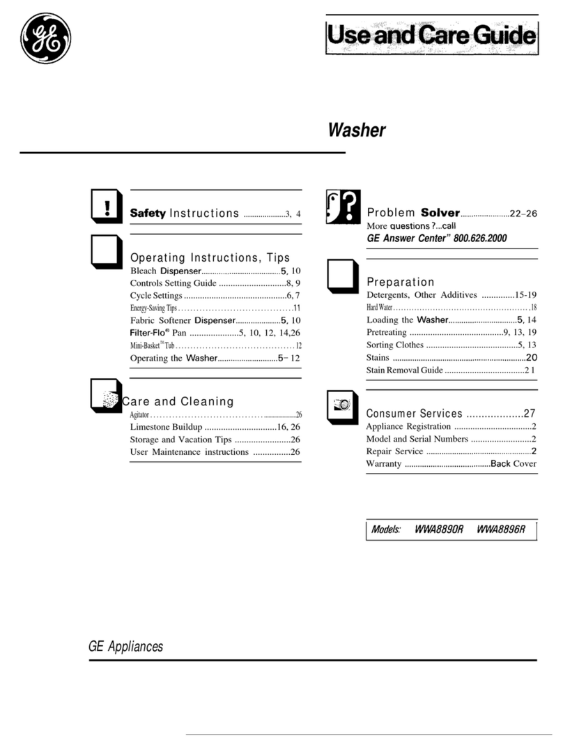 GE WWA8896R User manual