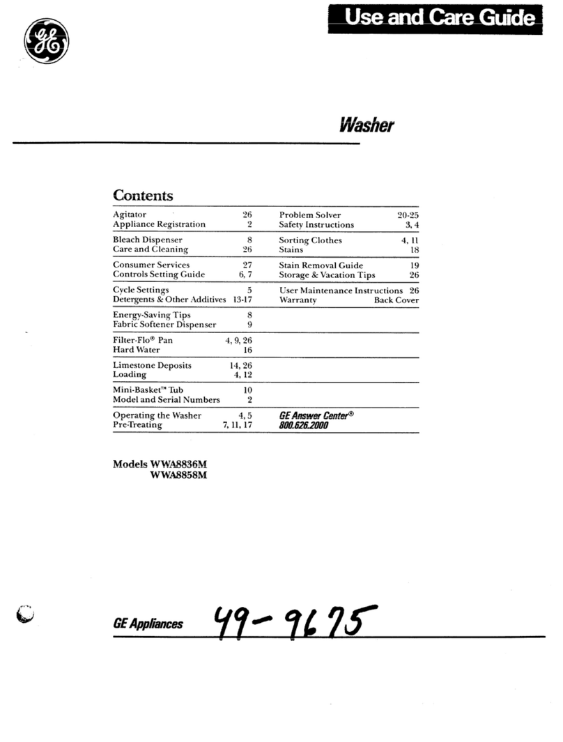 GE WWA8836M User manual