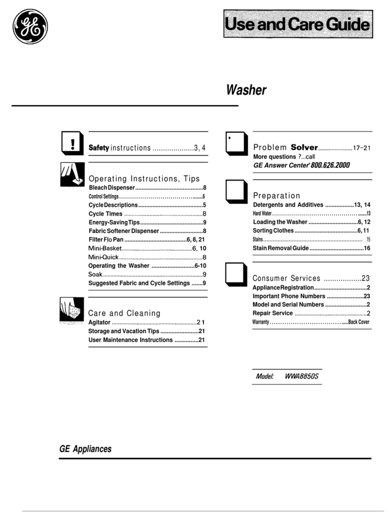 GE WWA8850S User manual