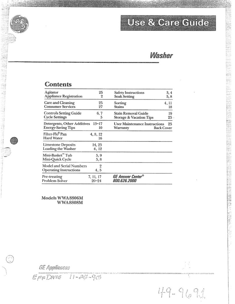 GE WWA8806M User manual