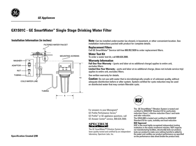GE SmartWater GX1S01C Owner's manual