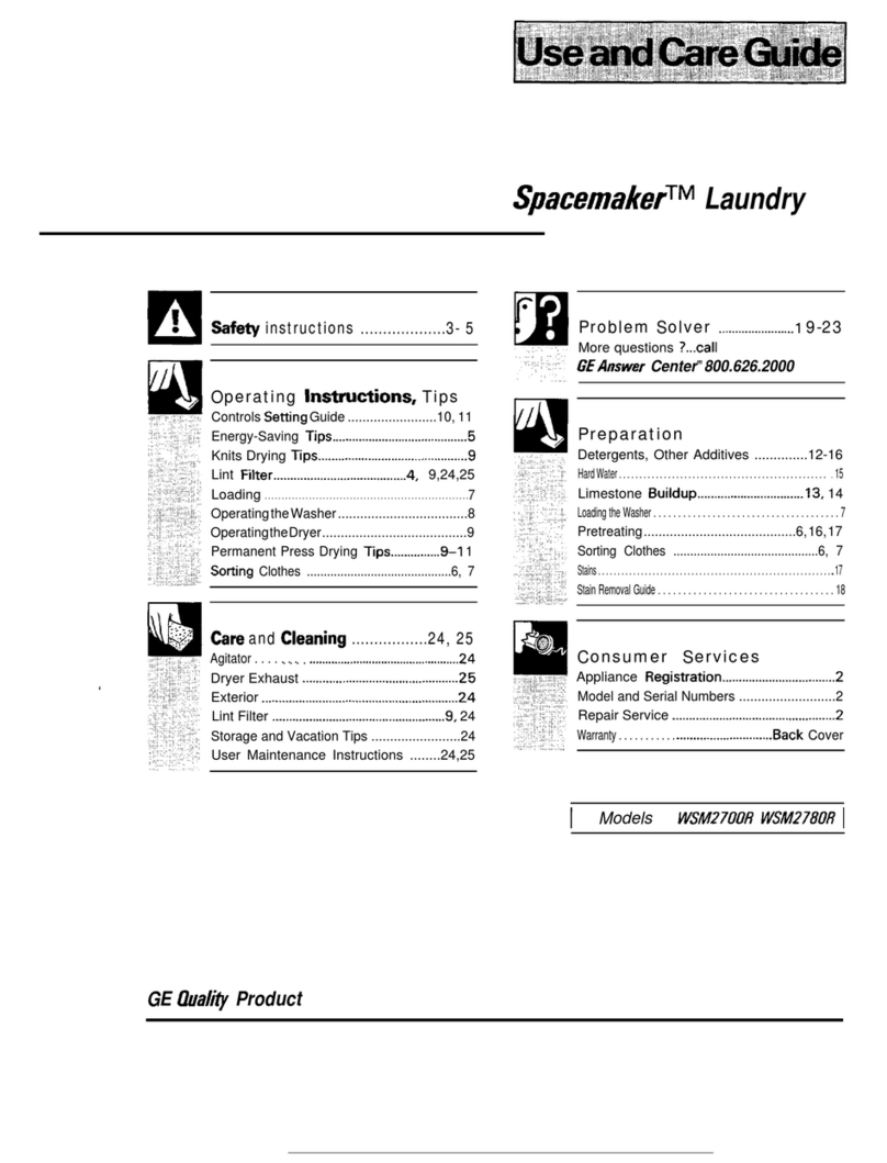 GE Spacemaker WSM2700R User manual