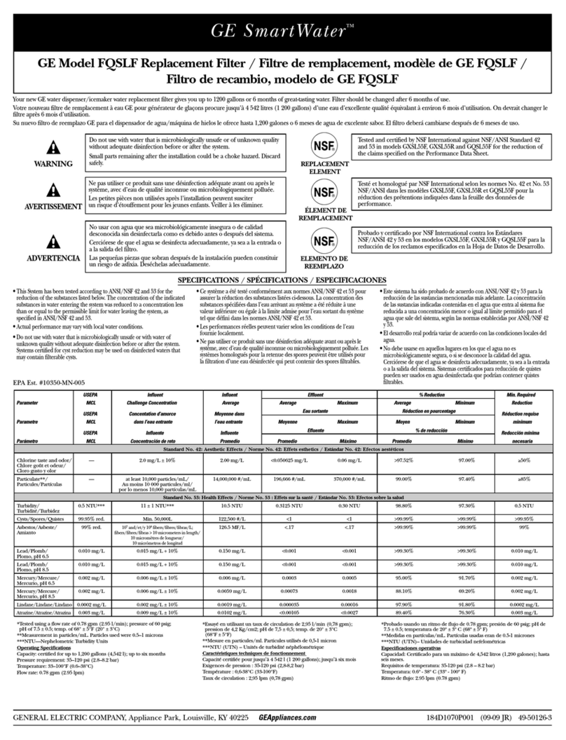 GE GE SmartWater FQSLF User manual