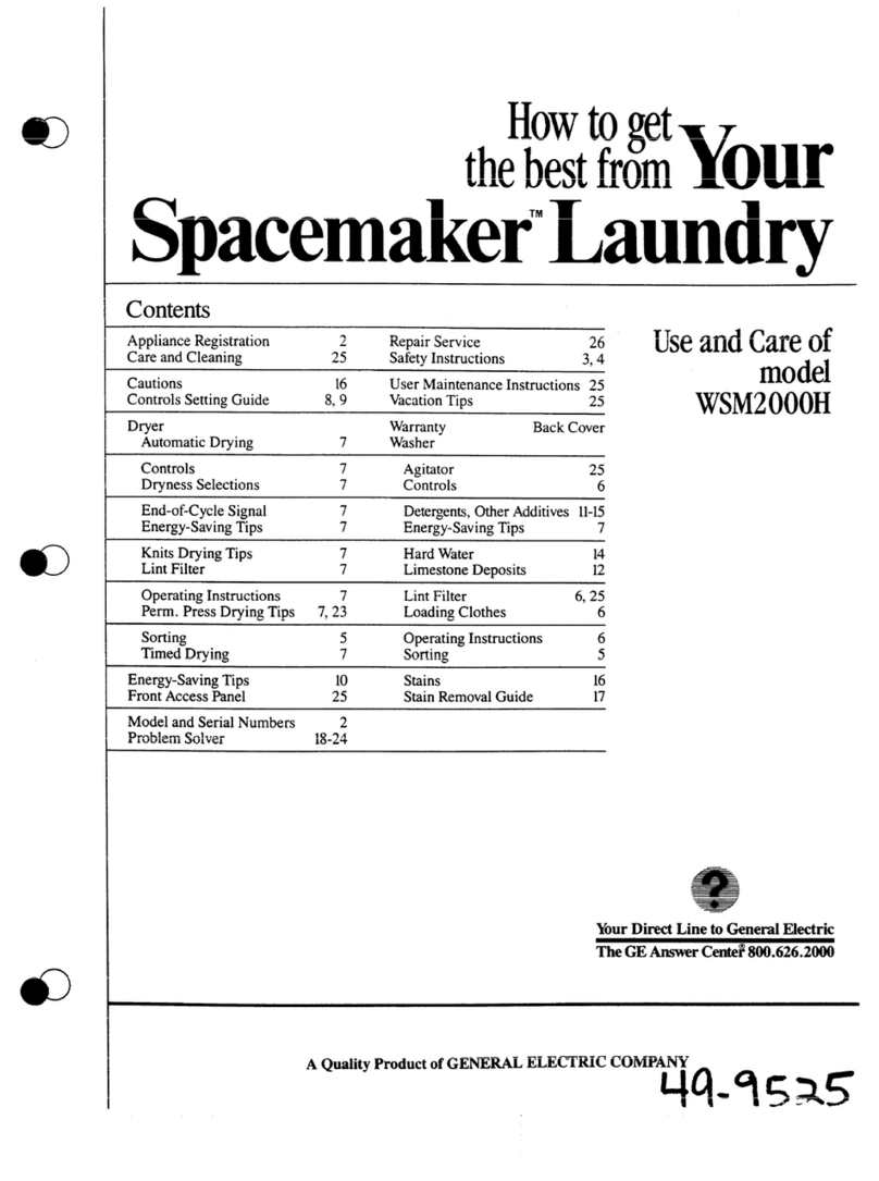 GE Spacemaker WSM2000H User manual