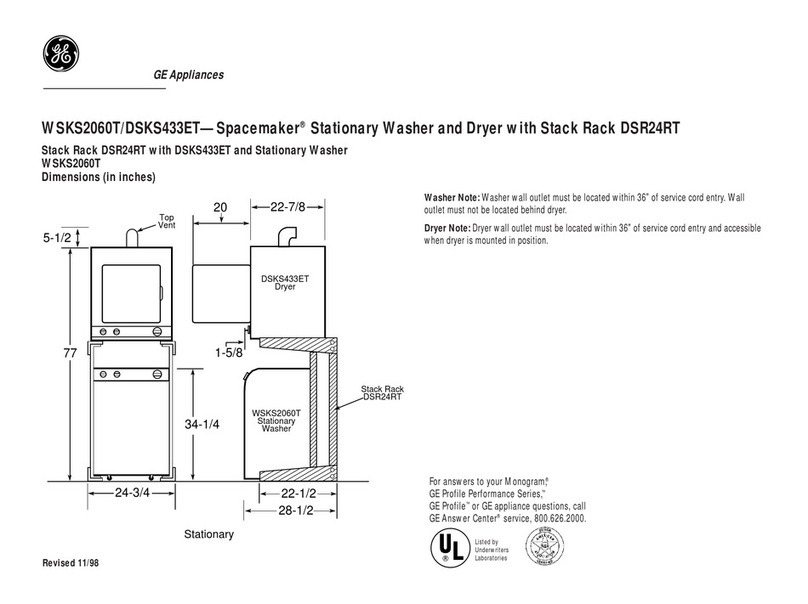 GE Spacemaker WSKS2060T User instructions