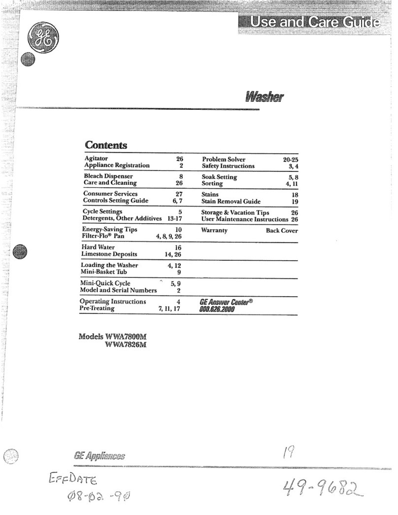 GE WWA7800M User manual
