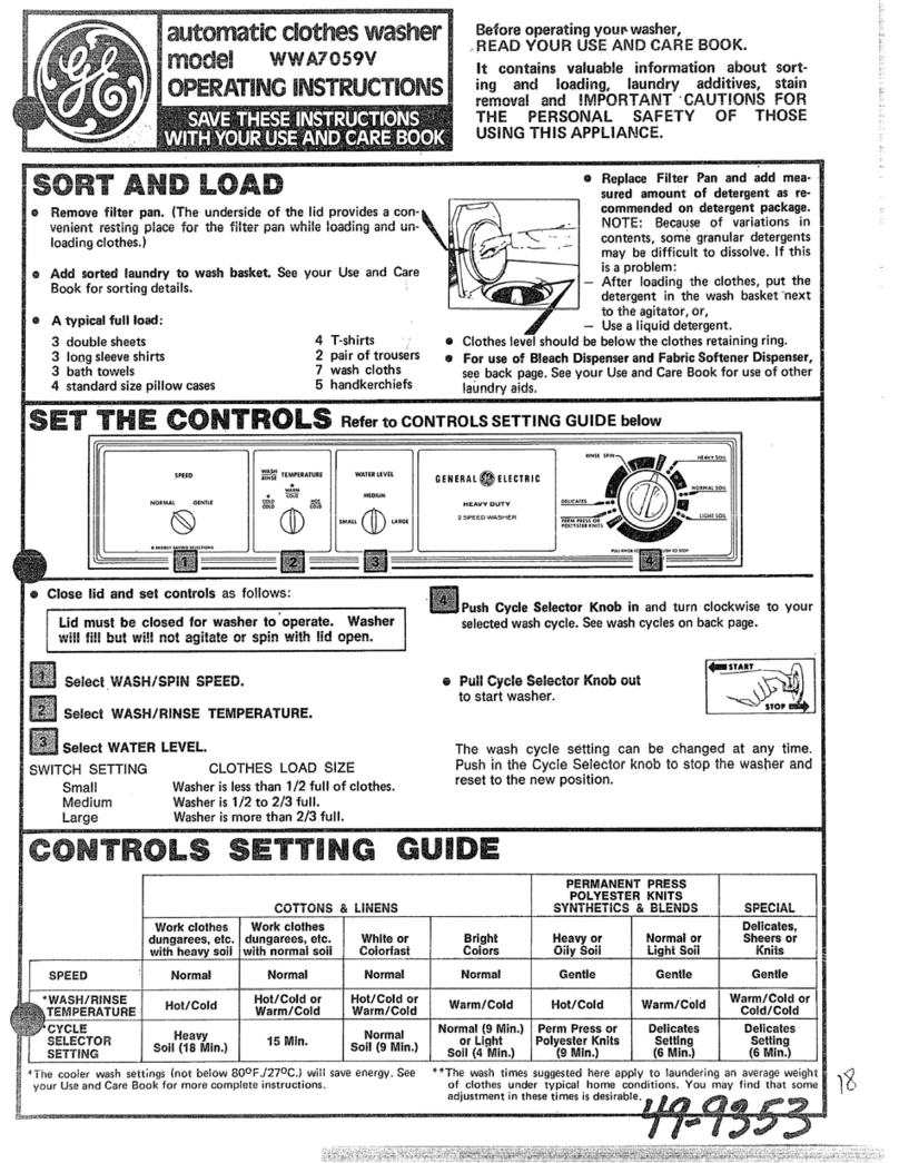 GE WWA7Q59V User manual