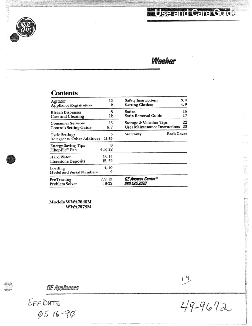 GE WWA7646M User manual