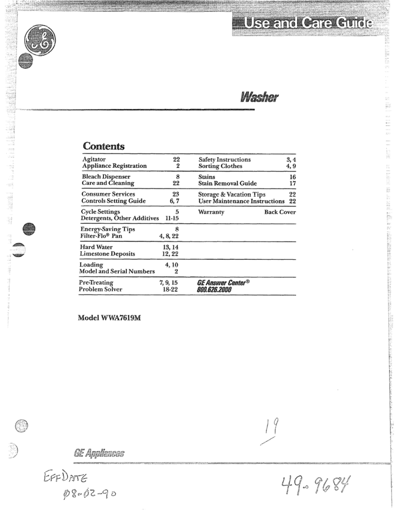 GE WWA7619M User manual