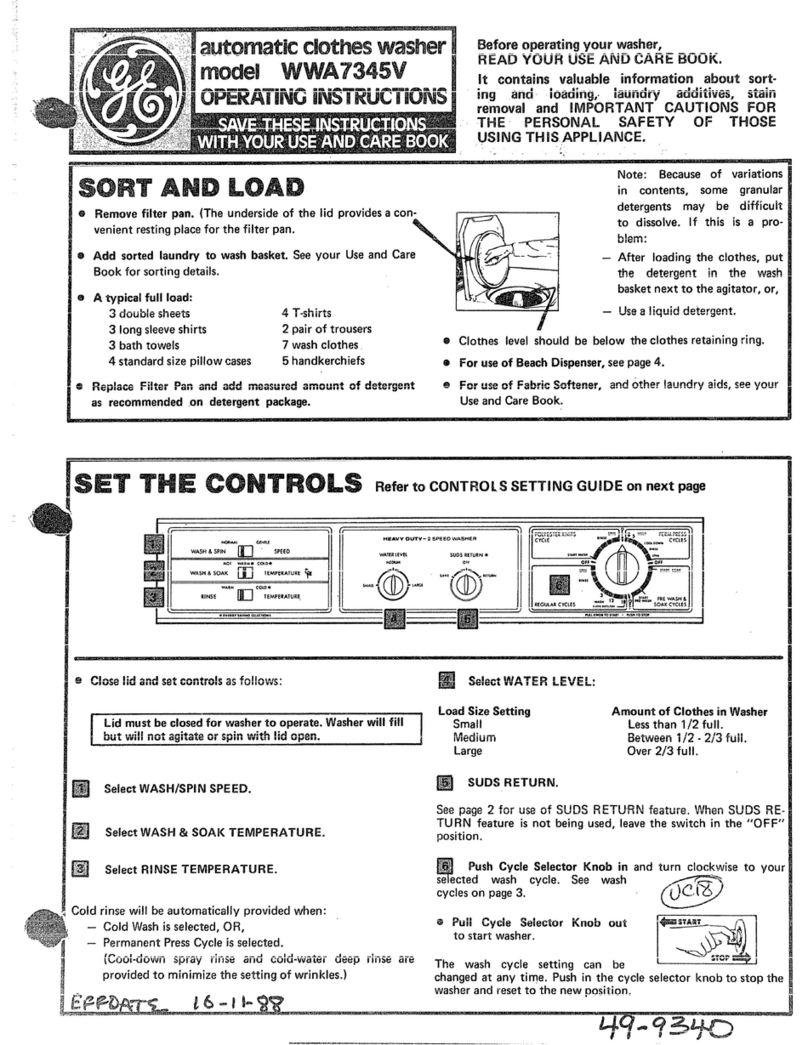 GE WWA7345V User manual GE WWA7345V User manual