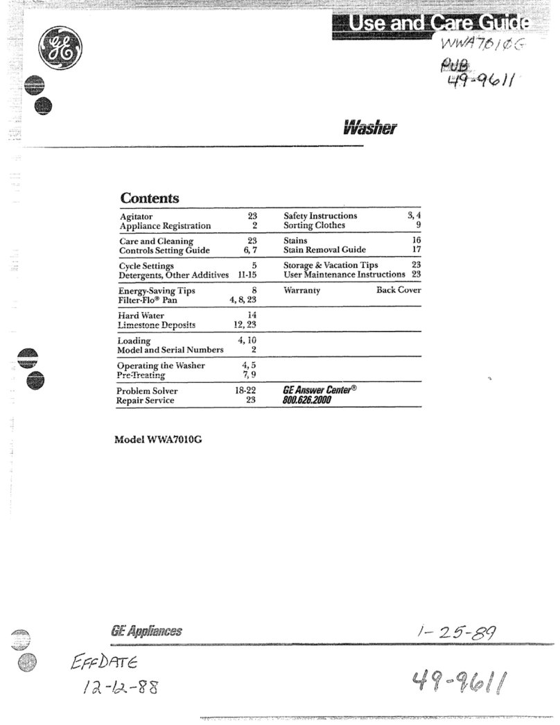 GE WWA7010G User manual