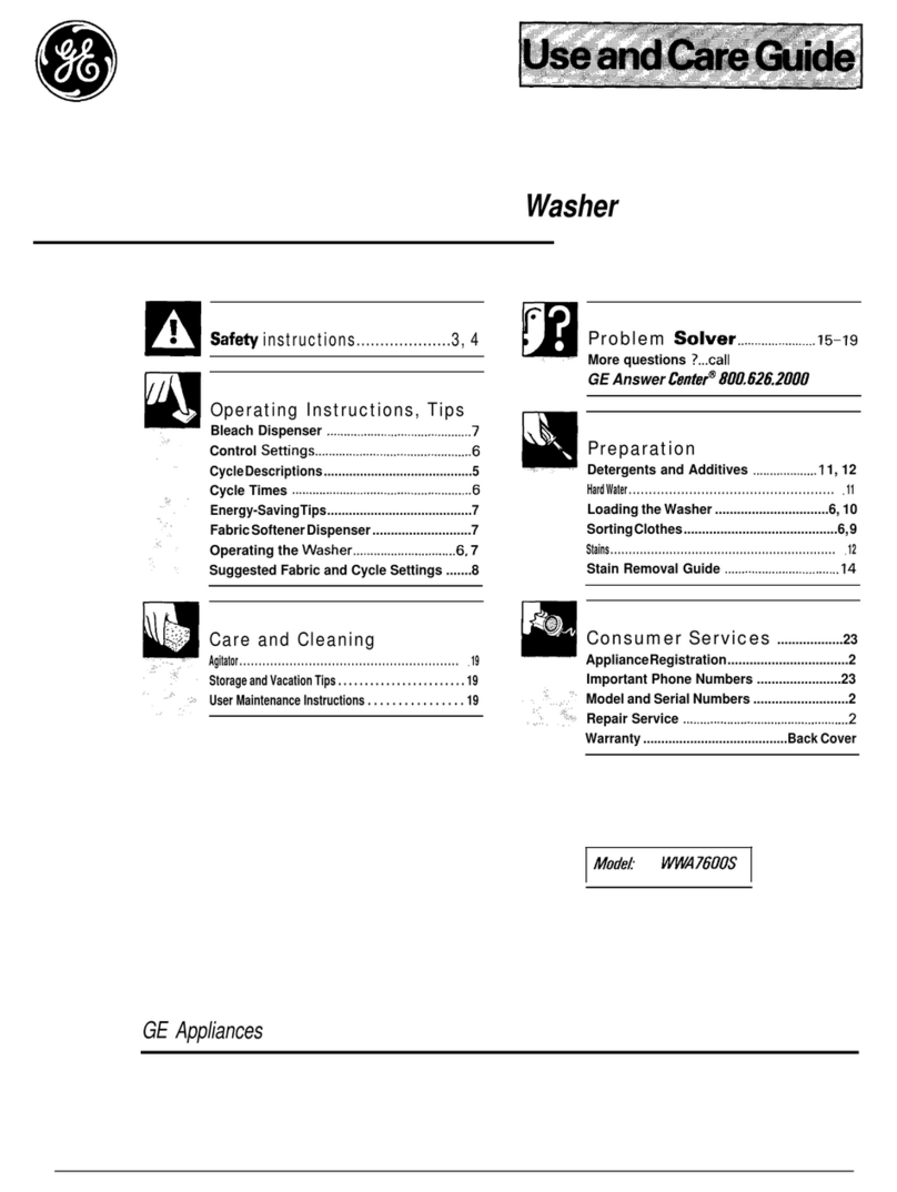 GE WWA7600S User manual