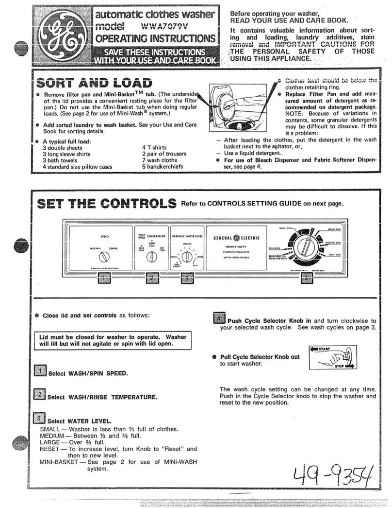 GE WWA7079V User manual GE WWA7079V User manual