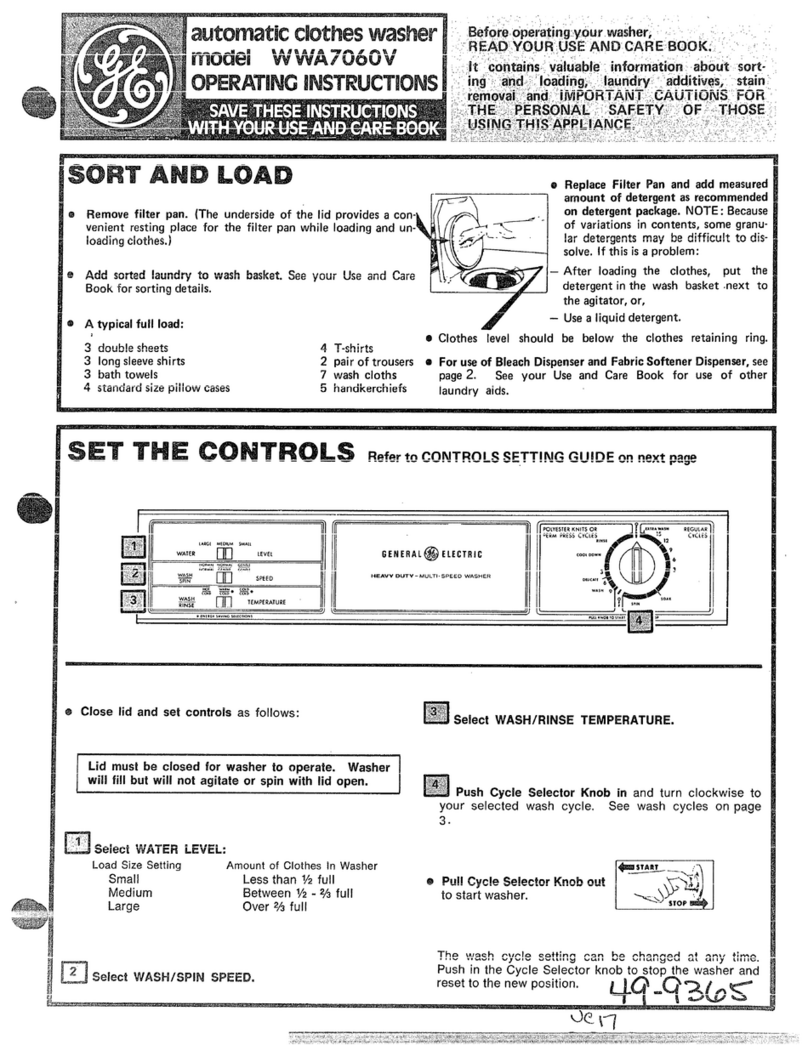 GE WWA7060V User manual GE WWA7060V User manual